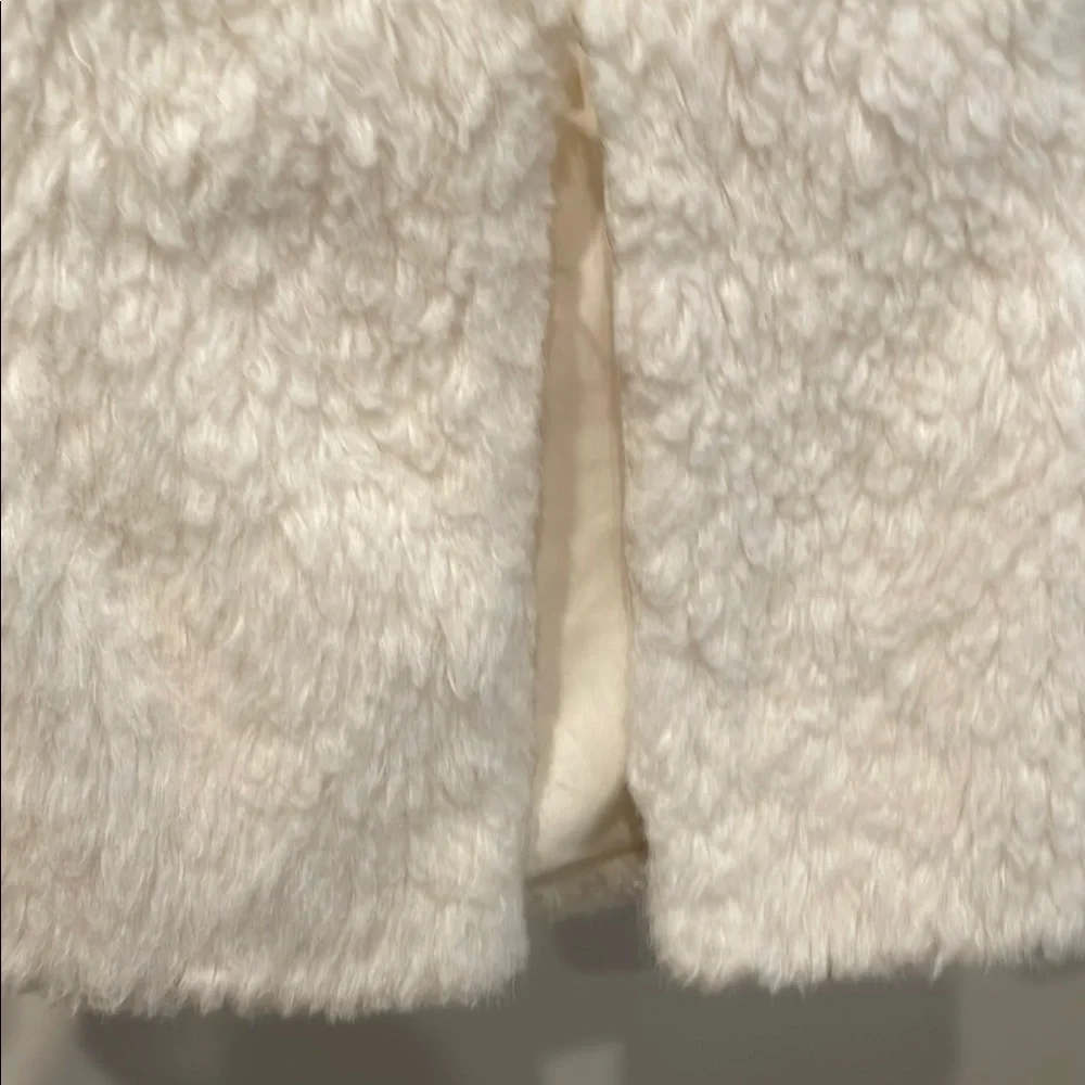 Gymboree Cream Faux Fur Jacket Elegant Open Front Design
